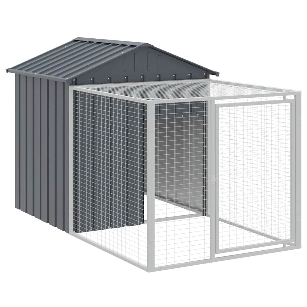 Chicken Cage with Run Anthracite 46.1x79.1x48.4" Galvanised Steel