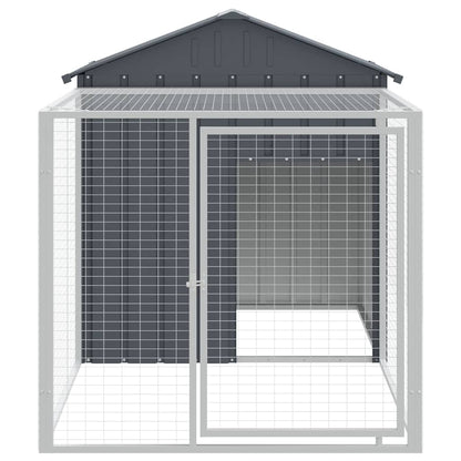 Chicken Cage with Run Anthracite 46.1x79.1x48.4" Galvanised Steel