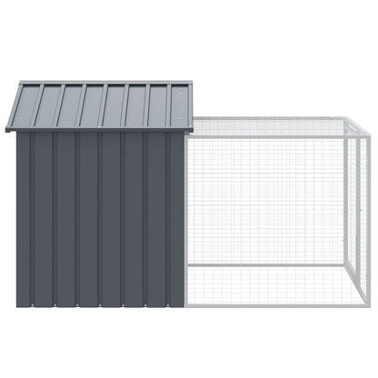 Chicken Cage with Run Anthracite 46.1x79.1x48.4" Galvanised Steel