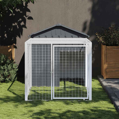 Chicken Cage with Run Anthracite 46.1x79.1x48.4" Galvanised Steel