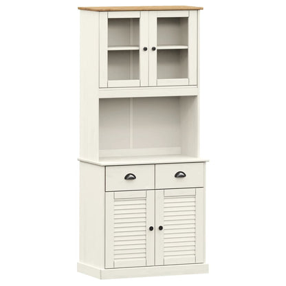 Highboard VIGO White 78x40x175 cm Solid Wood Pine