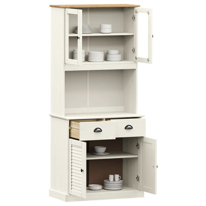 Highboard VIGO White 78x40x175 cm Solid Wood Pine