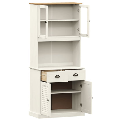 Highboard VIGO White 78x40x175 cm Solid Wood Pine