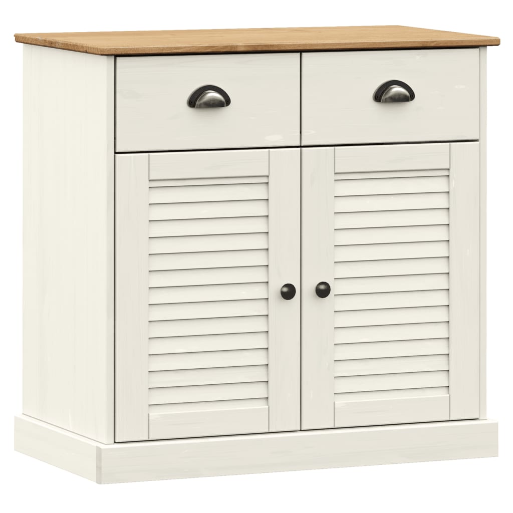 Highboard VIGO White 78x40x175 cm Solid Wood Pine