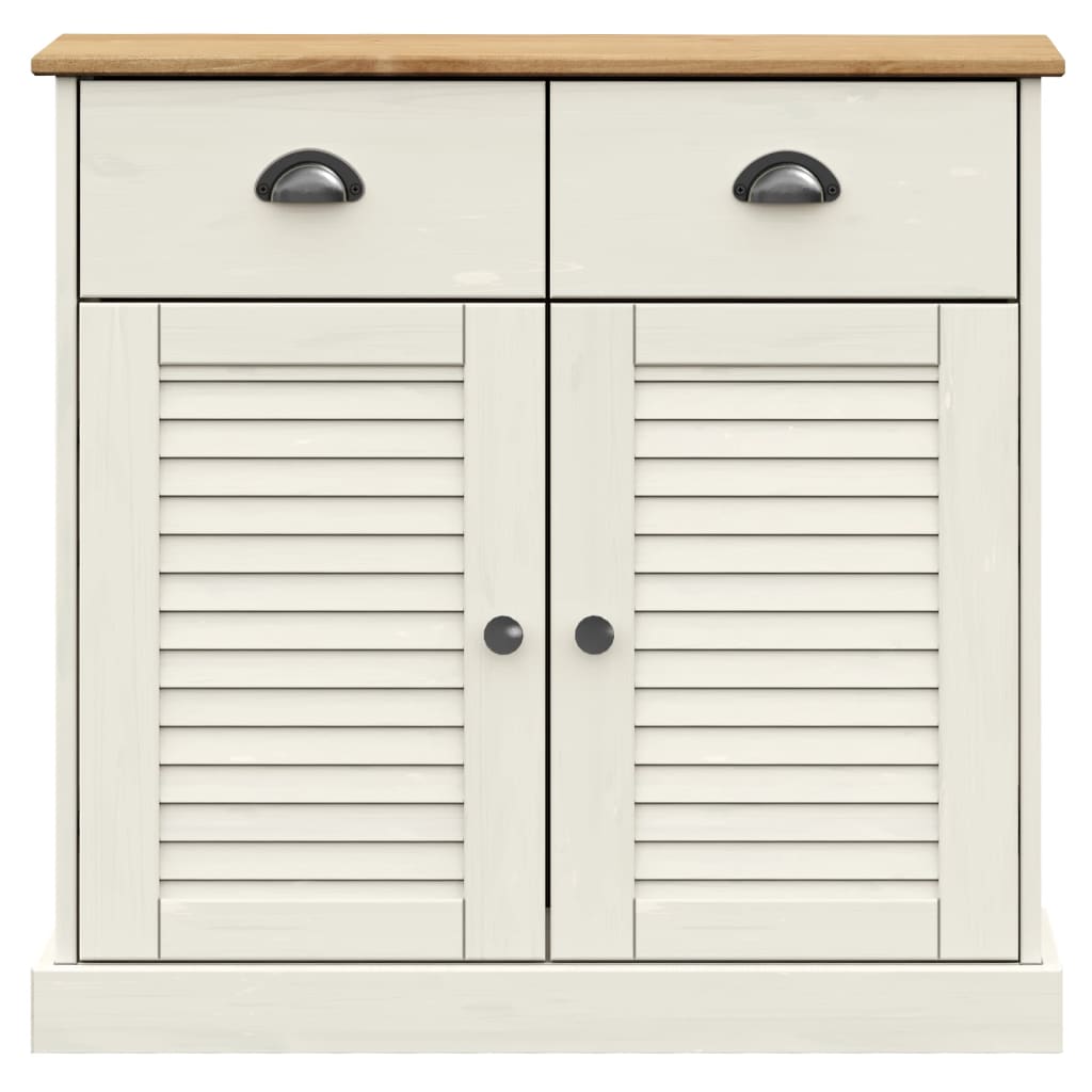 Highboard VIGO White 78x40x175 cm Solid Wood Pine