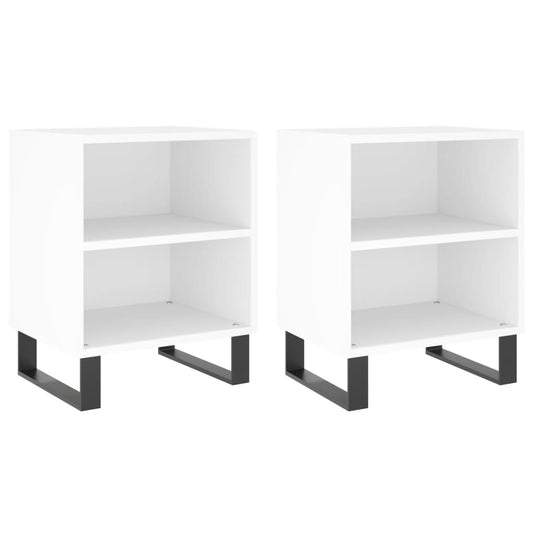 Bedside Cabinets 2 pcs White 40x30x50 cm Engineered Wood