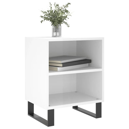 Bedside Cabinets 2 pcs High Gloss White 40x30x50 cm Engineered Wood