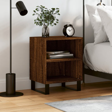 Bedside Cabinet Brown Oak 40x30x50 cm Engineered Wood