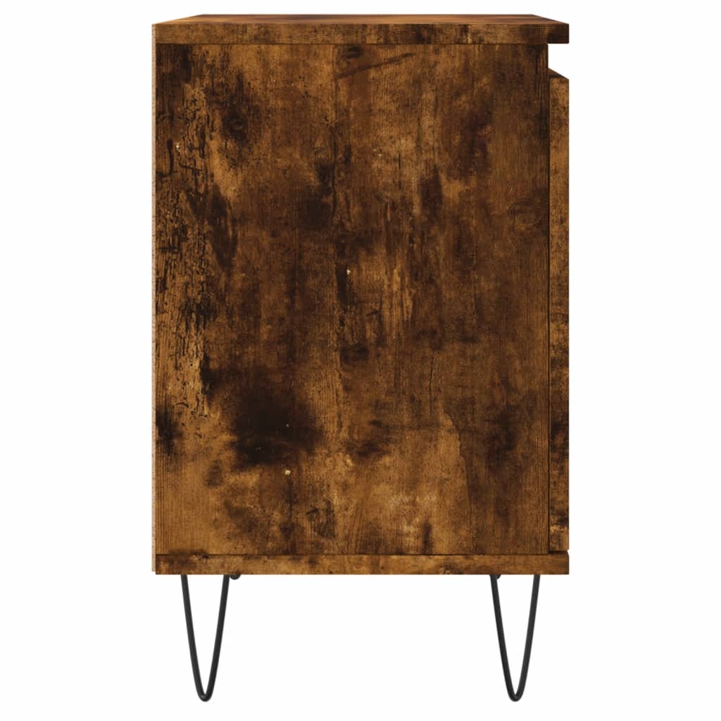 Bedside Cabinet Smoked Oak 40x30x50 cm Engineered Wood