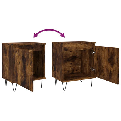 Bedside Cabinet Smoked Oak 40x30x50 cm Engineered Wood