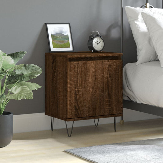 Bedside Cabinet Brown Oak 40x30x50 cm Engineered Wood