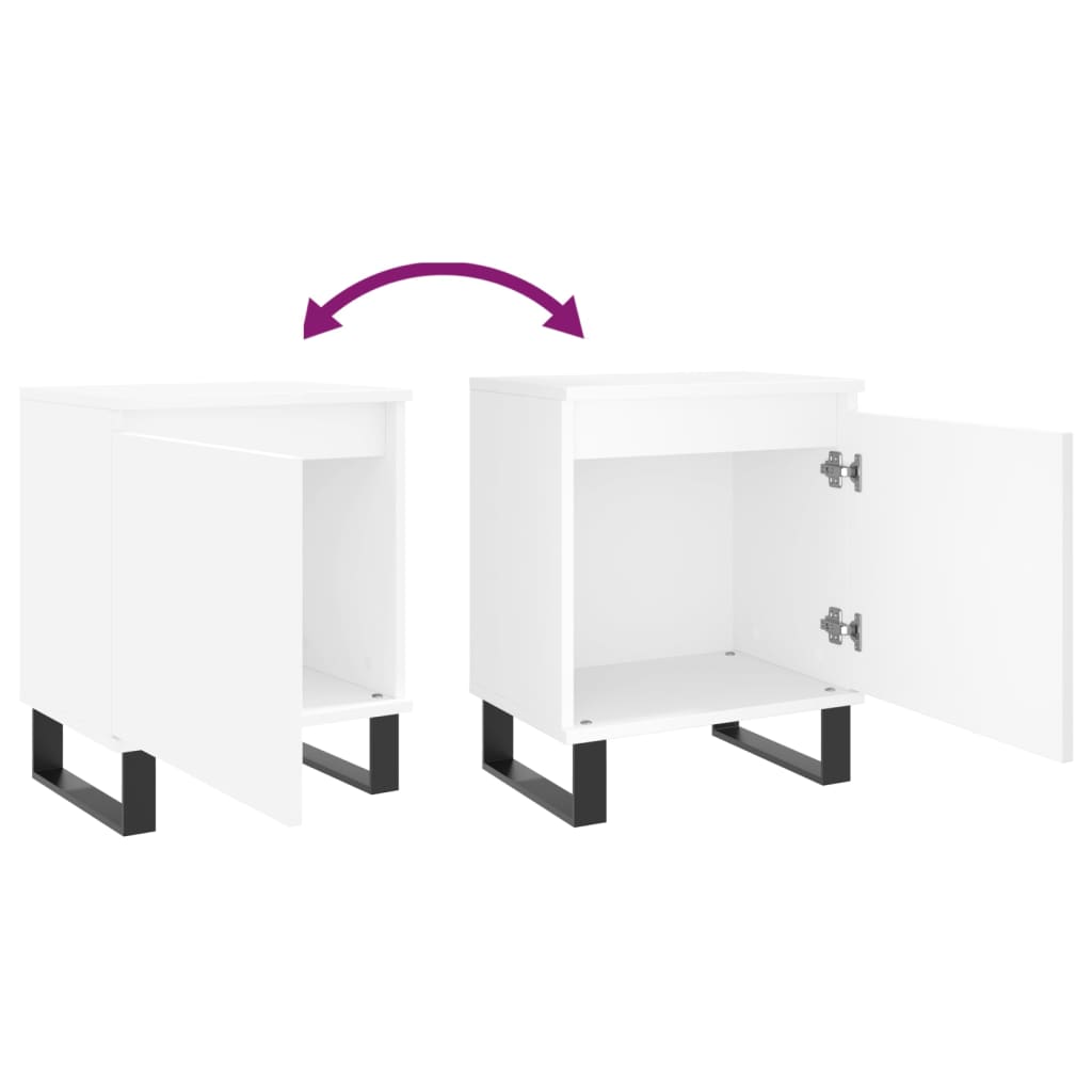 Bedside Cabinets 2 pcs White 40x30x50 cm Engineered Wood