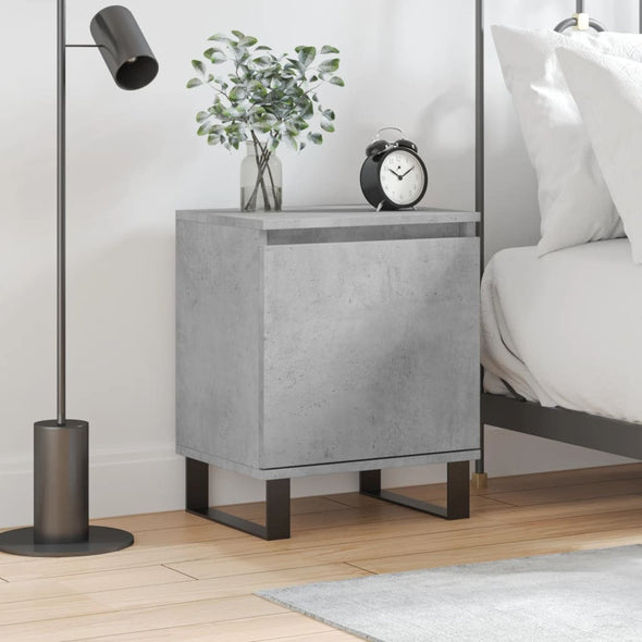 Bedside Cabinet Concrete Grey 40x30x50 cm Engineered Wood