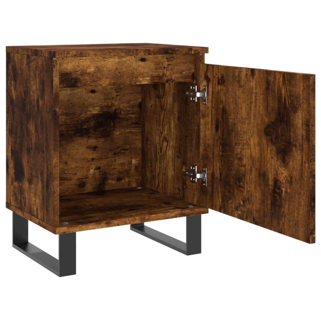 Bedside Cabinets 2 pcs Smoked Oak 40x30x50 cm Engineered Wood