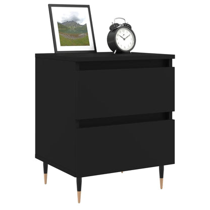 Bedside Cabinet Black 40x35x50 cm Engineered Wood
