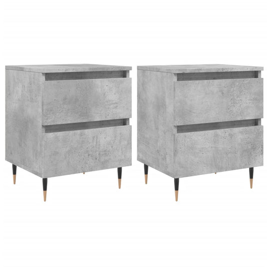 Bedside Cabinets 2 pcs Concrete Grey 40x35x50 cm Engineered Wood