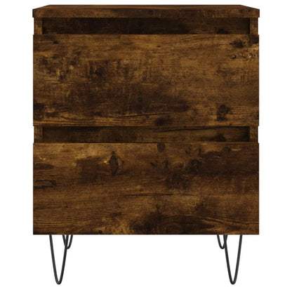 Bedside Cabinets 2 pcs Smoked Oak 40x35x50 cm Engineered Wood