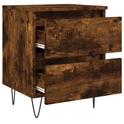 Bedside Cabinets 2 pcs Smoked Oak 40x35x50 cm Engineered Wood