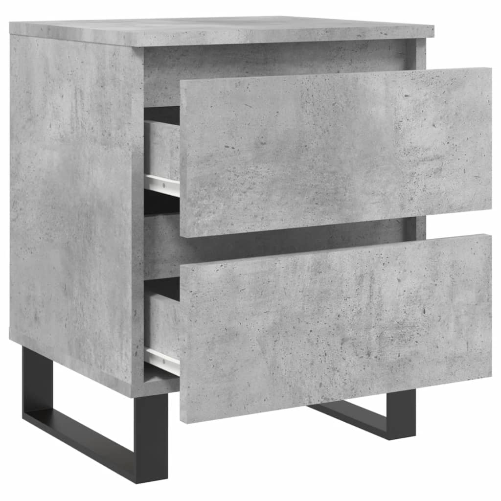 Bedside Cabinets 2 pcs Concrete Grey 40x35x50 cm Engineered Wood