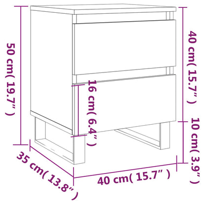 Bedside Cabinets 2 pcs Concrete Grey 40x35x50 cm Engineered Wood