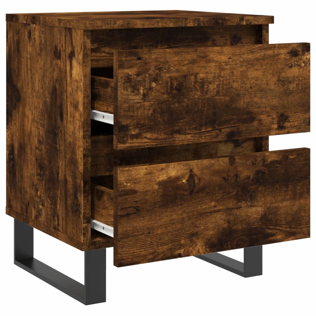 Bedside Cabinet Smoked Oak 40x35x50 cm Engineered Wood