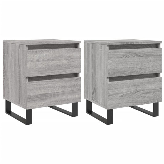 Bedside Cabinets 2 pcs Grey Sonoma 40x35x50 cm Engineered Wood
