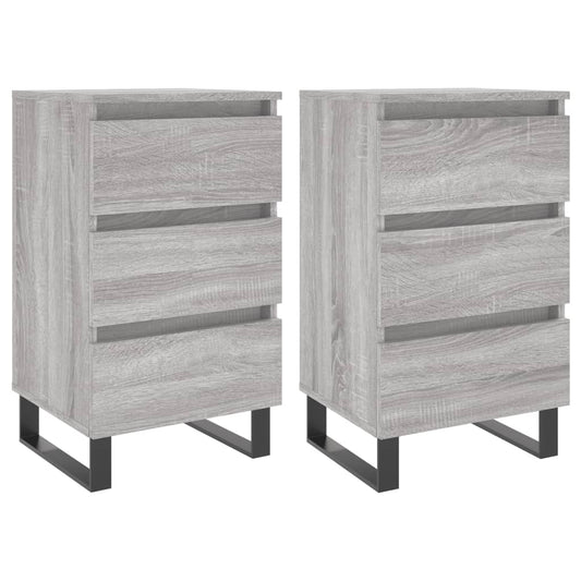 Bedside Cabinets 2 pcs Grey Sonoma 40x35x69 cm Engineered Wood