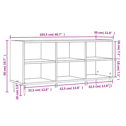 TV Cabinet White 103.5x30x50 cm Engineered Wood