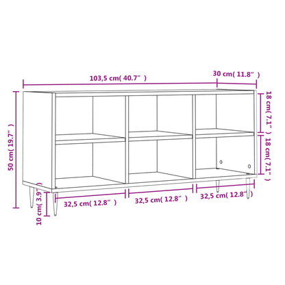 TV Cabinet Concrete Grey 103.5x30x50 cm Engineered Wood