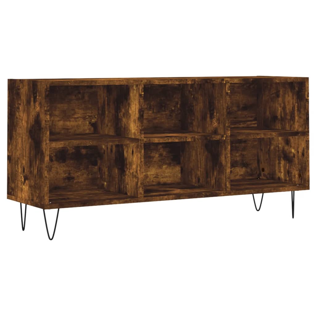 TV Cabinet Smoked Oak 103.5x30x50 cm Engineered Wood