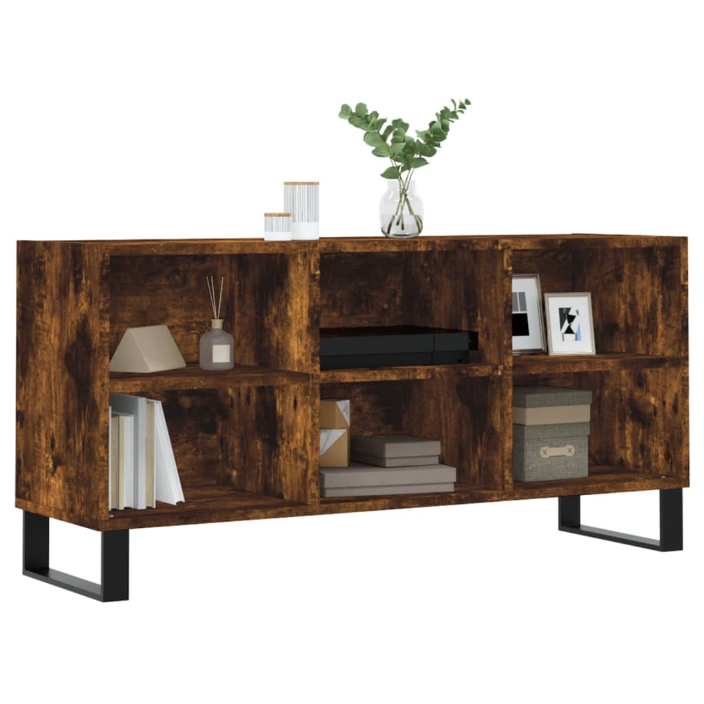 TV Cabinet Smoked Oak 103.5x30x50 cm Engineered Wood