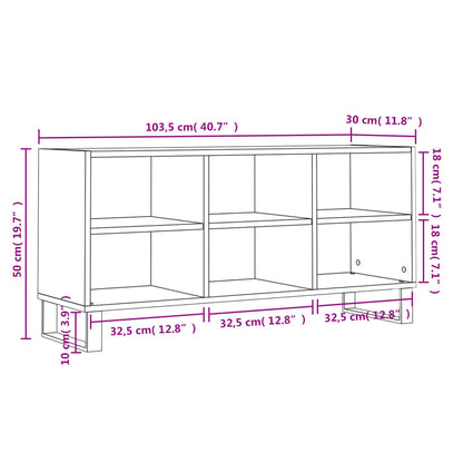 TV Cabinet Smoked Oak 103.5x30x50 cm Engineered Wood