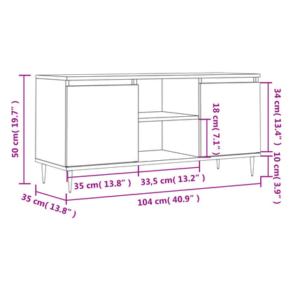 TV Cabinet Grey Sonoma 104x35x50 cm Engineered Wood