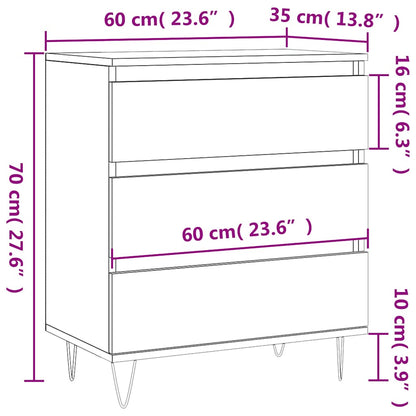 Sideboard Black 60x35x70 cm Engineered Wood