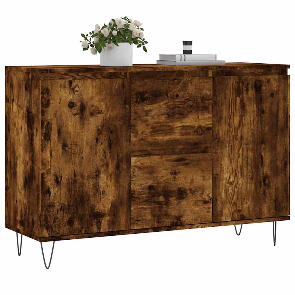 Sideboard Smoked Oak 101.5x35x70 cm Engineered Wood