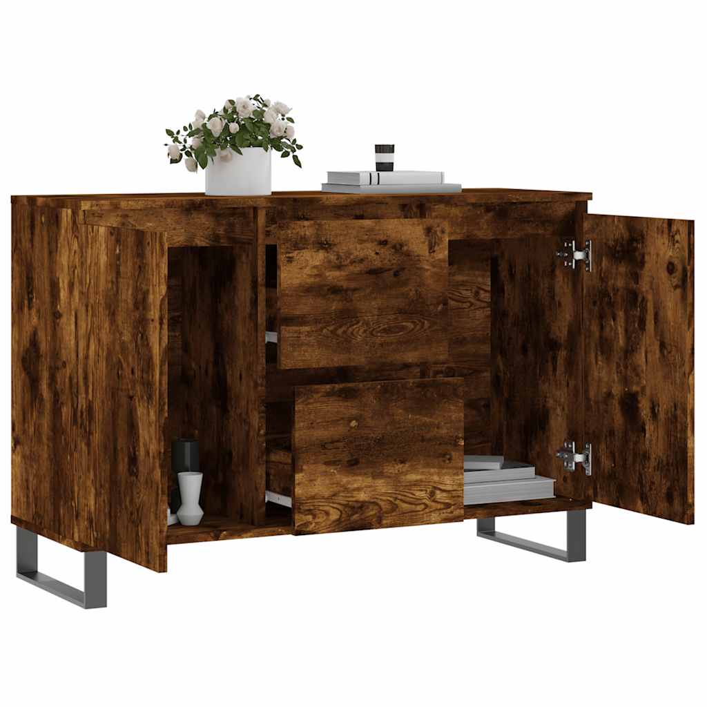 Sideboard Smoked Oak 101.5x35x70 cm Engineered Wood