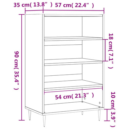 Highboard Black 57x35x90 cm Engineered Wood
