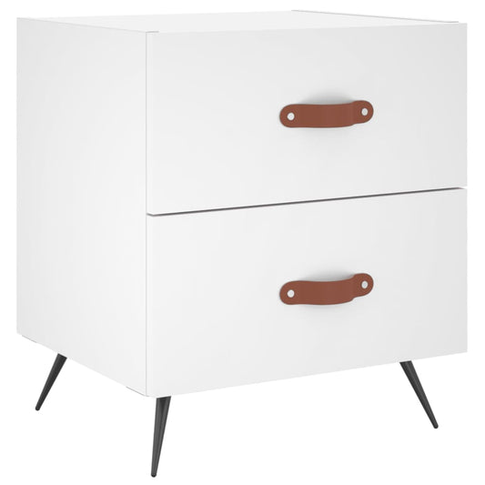 Bedside Cabinet White 40x35x47.5 cm Engineered Wood