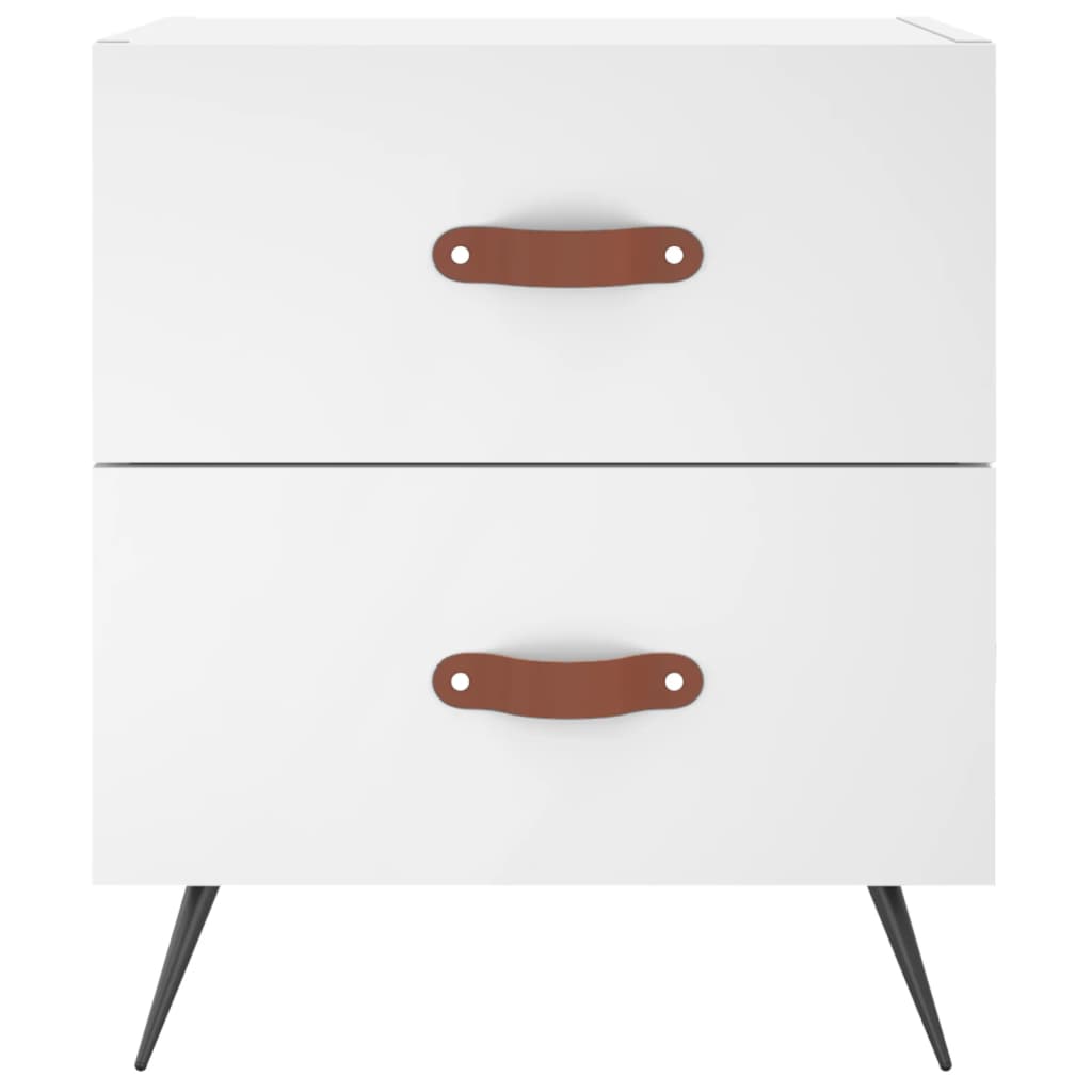 Bedside Cabinet White 40x35x47.5 cm Engineered Wood