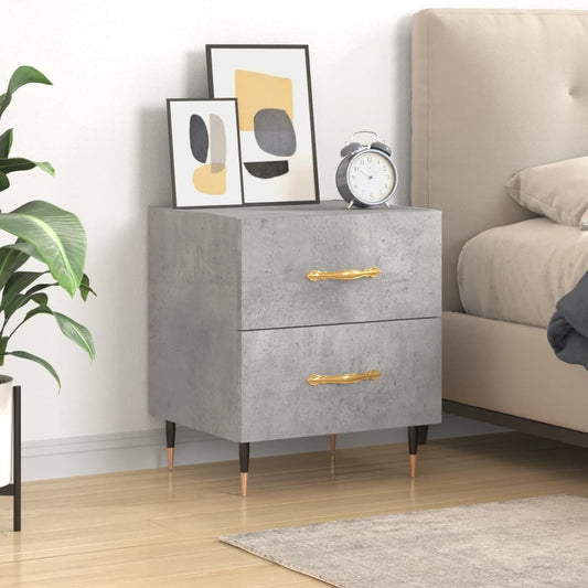 Bedside Cabinet Concrete Grey 40x35x47.5 cm Engineered Wood