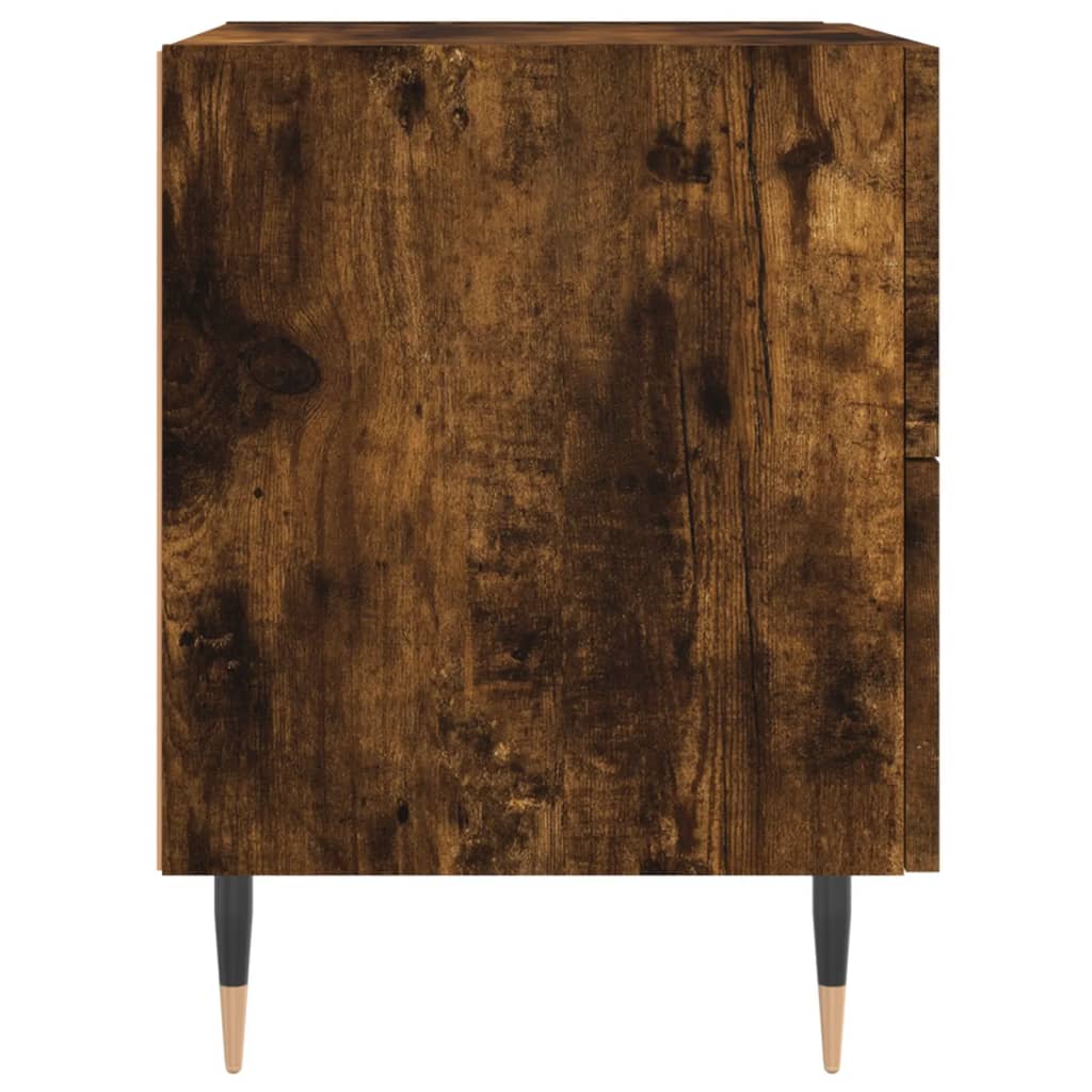Bedside Cabinet Smoked Oak 40x35x47.5 cm Engineered Wood