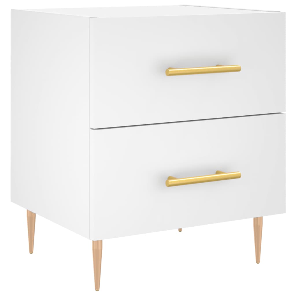Bedside Cabinet White 40x35x47.5 cm Engineered Wood