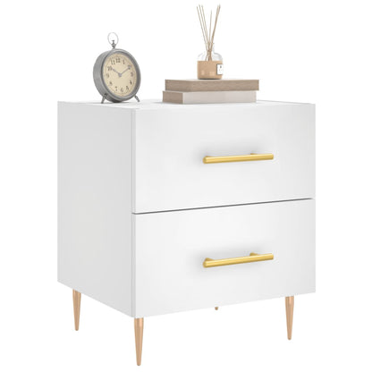 Bedside Cabinet White 40x35x47.5 cm Engineered Wood