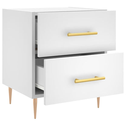 Bedside Cabinet White 40x35x47.5 cm Engineered Wood