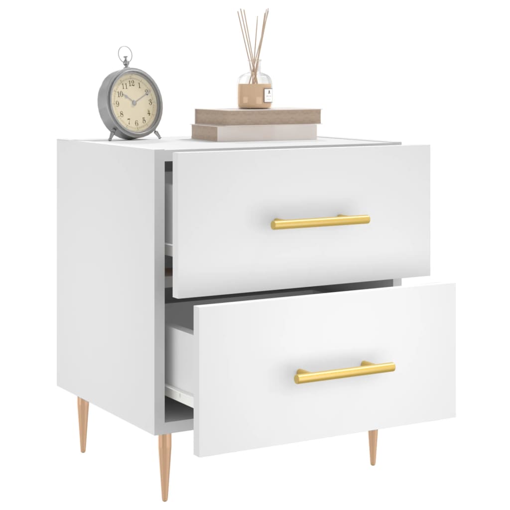 Bedside Cabinets 2 pcs White 40x35x47.5 cm Engineered Wood