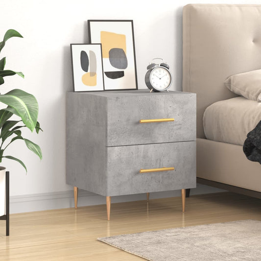 Bedside Cabinet Concrete Grey 40x35x47.5 cm Engineered Wood
