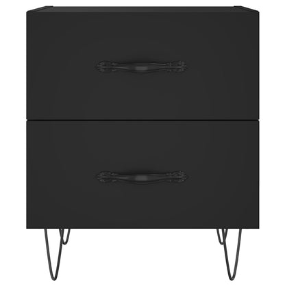 Bedside Cabinets 2 pcs Black 40x35x47.5 cm Engineered Wood