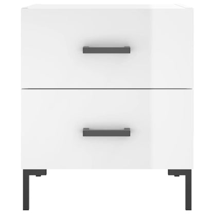 Bedside Cabinets 2 pcs High Gloss White 40x35x47.5 cm Engineered Wood