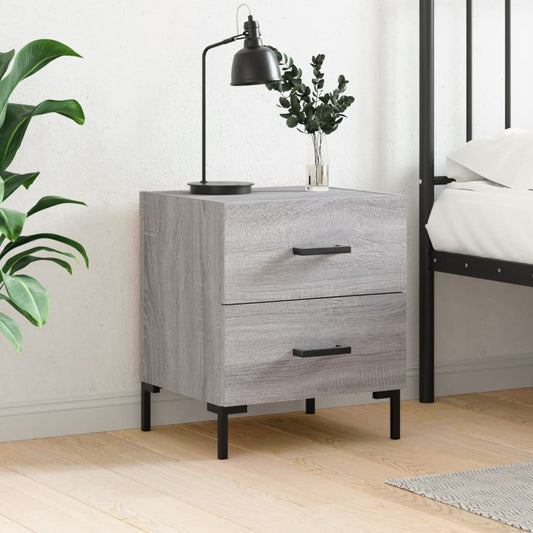 Bedside Cabinet Grey Sonoma 40x35x47.5 cm Engineered Wood