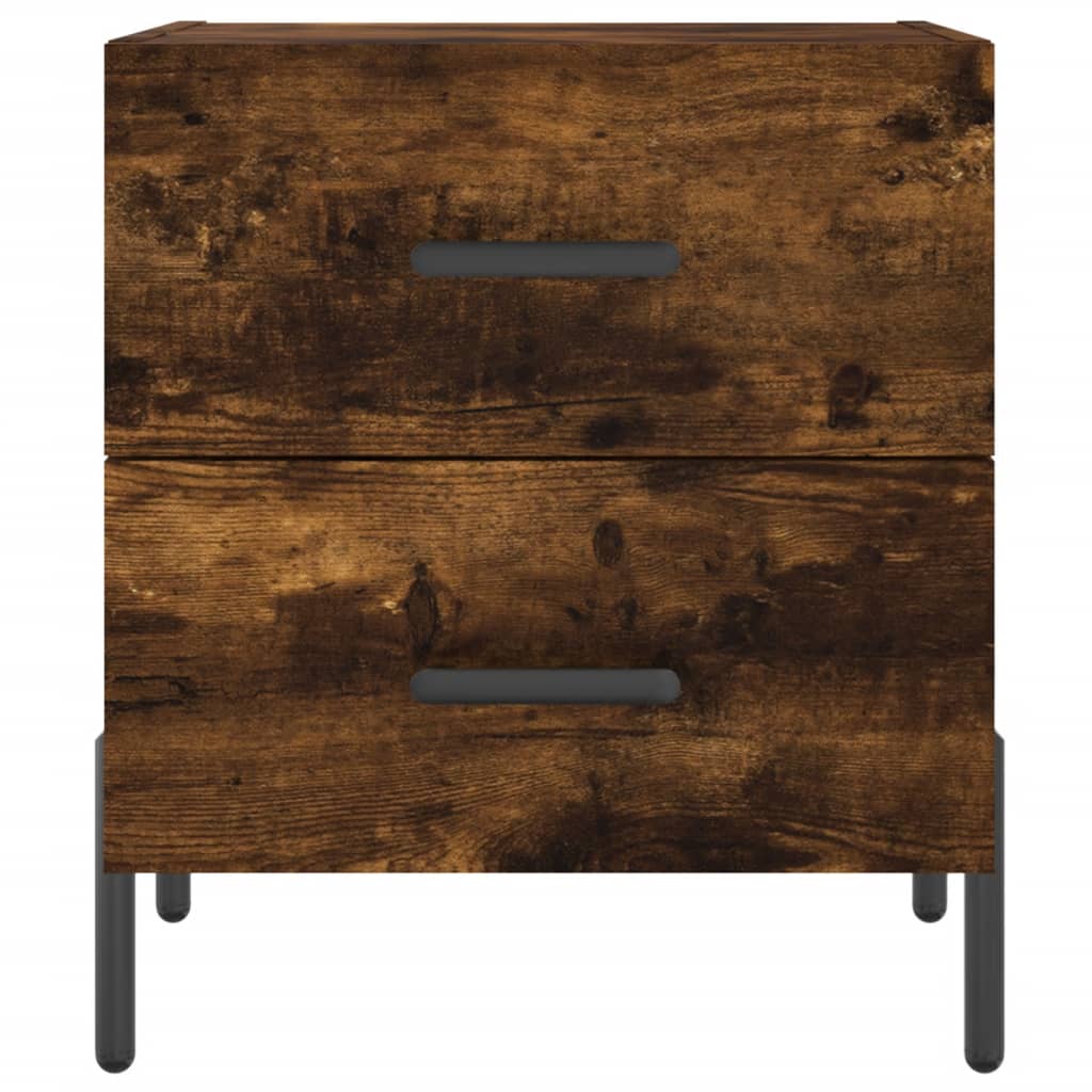 Bedside Cabinets 2 pcs Smoked Oak 40x35x47.5 cm Engineered Wood
